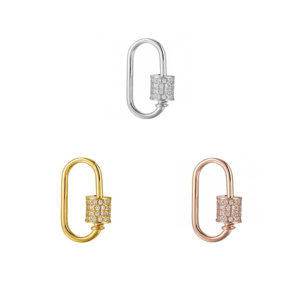 Carabiner sterling silver drop earrings 925 x 1 pair drops