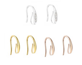 Rose Gold Plated Sterling Silver French Earrings Hook Ear Wire