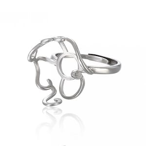 925 Sterling Silver Adjustable Ring Base for 16x17mm Irregular Gemstone Ring Blank Setting Jewelry Making DIY Personalized Gift for Women