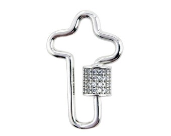 925 Sterling Silber CZ Schraube Karabiner Verschluss Stecker Verschluss Anhänger Verschluss für Halskette Armband Schmuckherstellung Handwerk