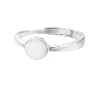 925 Sterling Silver Glue on Pad Ring Blanks for 6/7.5mm Round Cabochon Base Setting Adjustable Finger Rings Handmade Jewelry Findings