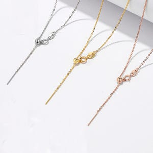 925 Sterling Silver Adjustable Bolo 1.3mm O Chain Necklace Finding with Spring Clasp Chain Necklace Jewelry Gift for Women