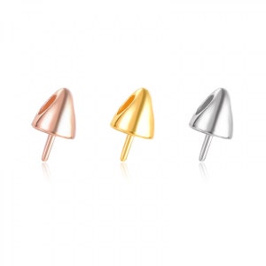 925 Sterling Silver Pendant Connector for 5-10mm Round Half Drilled Pearl Bead Making Charm Bail Cup Finding for Necklace Jewelry Making