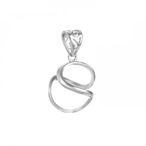 May include: Silver pendant with a twisted, open circle design. The pendant has a delicate, intricate bail.