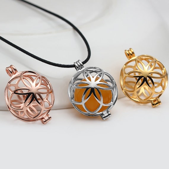 PH PandaHall Collana Con Gabbia Di Perle In Argento Sterling 925