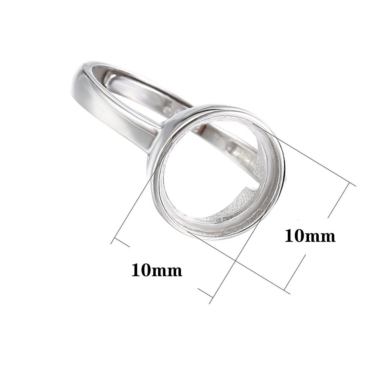 925 Sterling Silver Adjustable Ring Base With 10/12/15/16mm Etsy UK