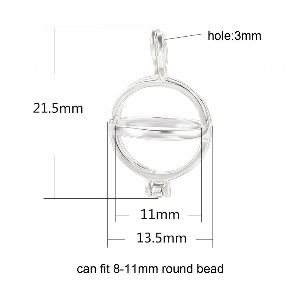  JKEIO Pearl Cage Open Hollow Locket Hold 8-11mm Ball 925  Sterling Silver Lockets Charm Pendan for Bracelet Necklace(Gold Color) :  Arts, Crafts & Sewing