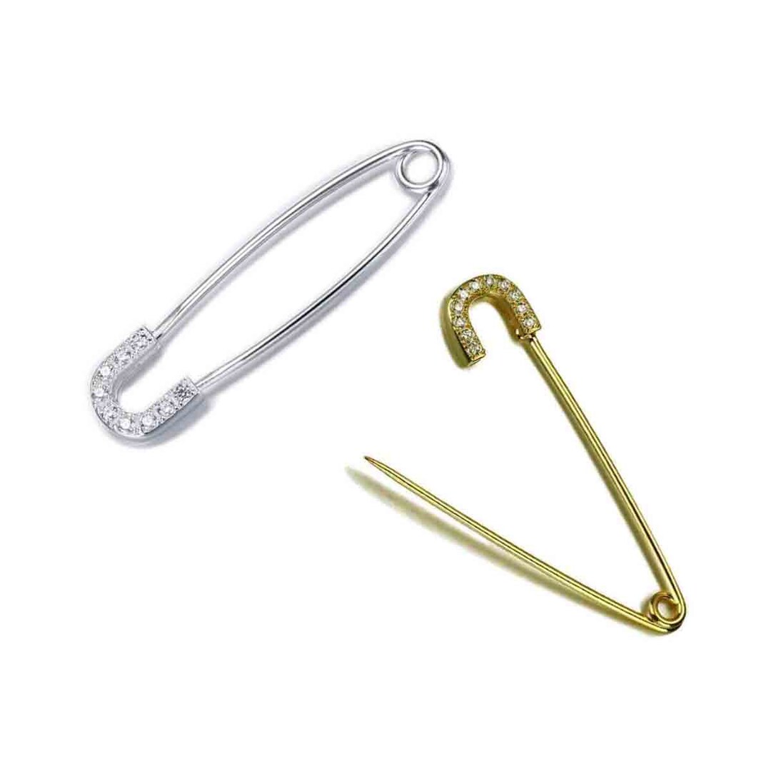 925 Sterling Silver Safety Pin Brooch 38/49.4mm Fastener Brooch for