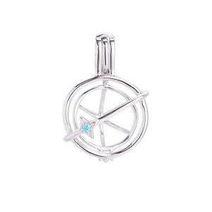 925 Sterling Silver Star Pearl Cage Pendant fit 10-11.5mm Round Pearl Mounting Setting Cage Pendants DIY Necklace Bracelet Jewelry Making
