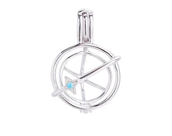 925 Sterling Silver Star Pearl Cage Pendant fit 10-11.5mm Round Pearl Mounting Setting Cage Pendants DIY Necklace Bracelet Jewelry Making