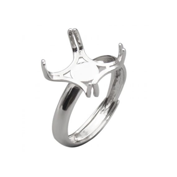 925 Sterling Silver Claw Ring Blanks Adjustable Finger Ring