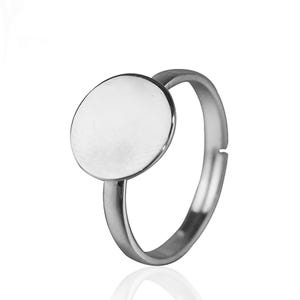 925 Sterling Silver Adjustable Ring Blanks with 6/8/12mm Round Pad for Pearls Rings Making Handmade Ring Finding Jewelry Supply