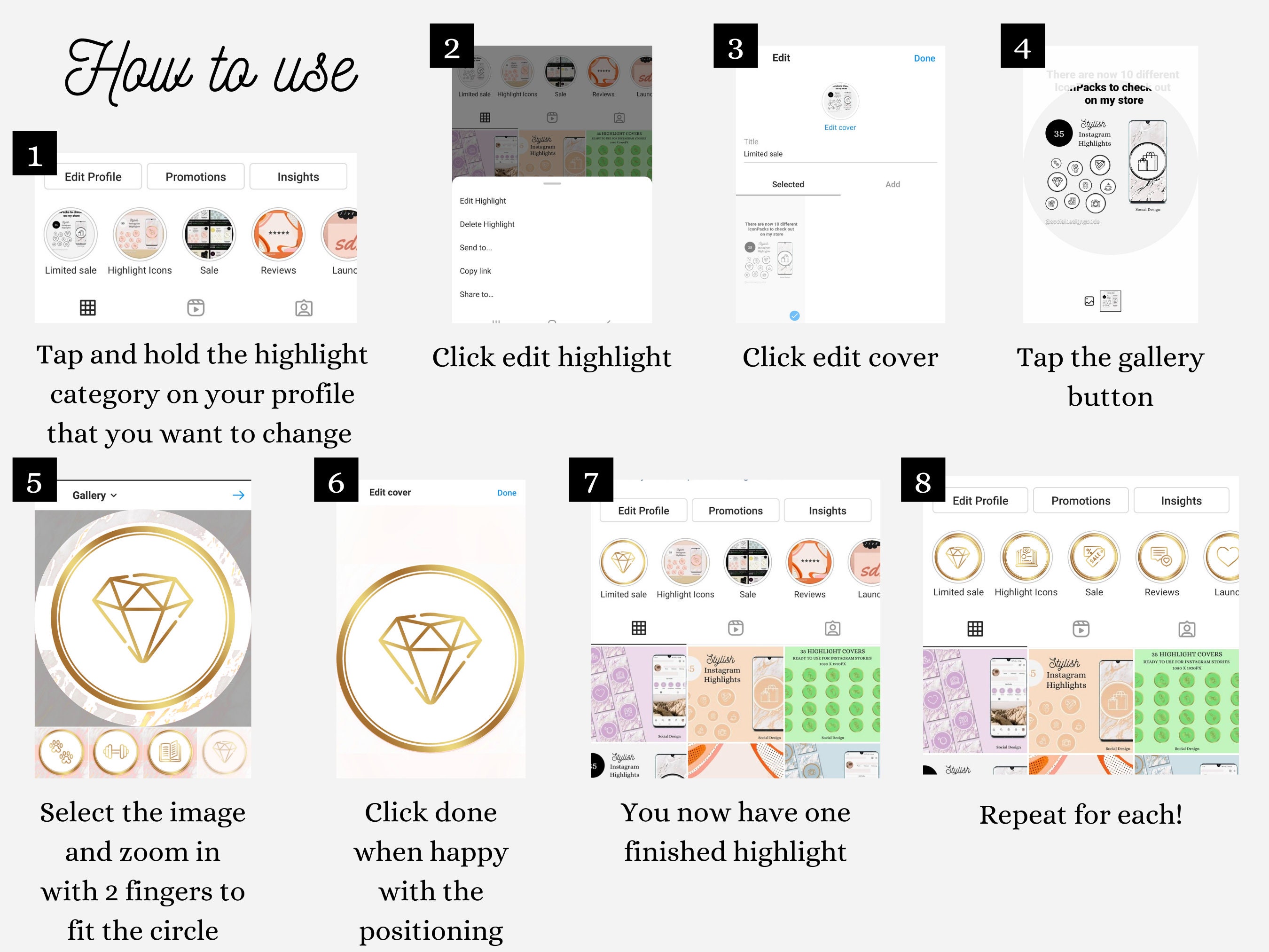 Instagram Highlight Covers IG Highlights Story Icons | Etsy