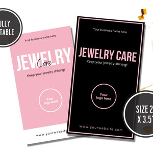Editable Jewelry Care Card Template Printable Jewelry Care - Etsy