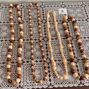 Four Brand New Handmade Wooden Bead Necklaces Assortment