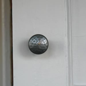 Cabinet Knob Hammered Antique Iron small round shaker 35mm cupboard pull handle circular with seam
