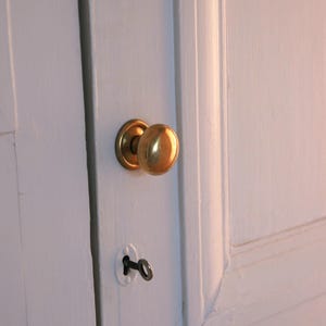 Cabinet Knob Solid Brass Polished unlacquered brass with circular backplate small round plain shaker cupboard pull handle 38mm