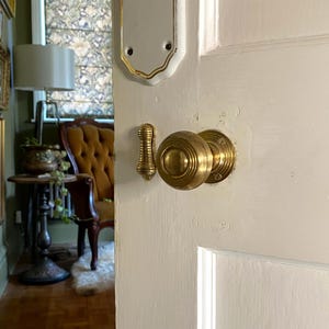 Brass door knob beehive ribbed internal door handle gold vintage Victorian style small handle for interior cottage doors