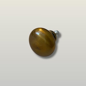 Cabinet Knob Antique Solid Brass Shaker Ellipse 32mm Plain Button Aged Brass Drawer Handle