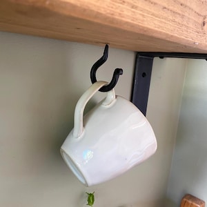Handcrafted Screw-In Hook Strong Durable Iron Ceiling Mounted Hanger for Mugs Keys Tools Rustic Metal Hook for Home & Kitchen Organization
