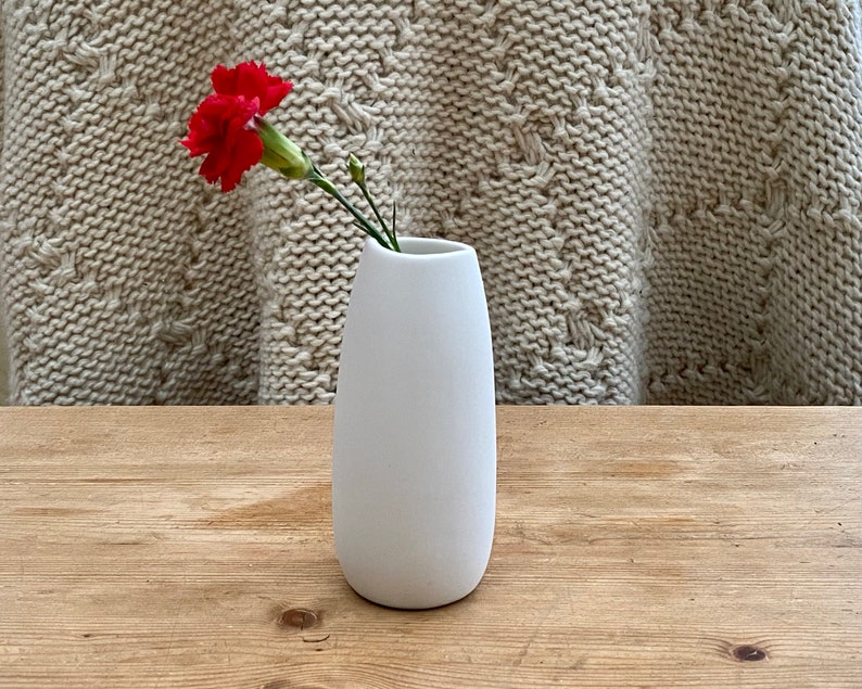 Small White Bud Vase Mini Matte Ceramic Bud Vase Stoneware Vase Boho