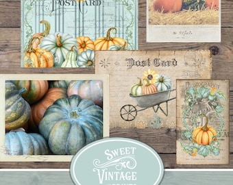 Autumn Pumpkins Ephemera Pack, Autumn Junk Journal, Pumpkin Ephemera, Vintage Autumn Pumpkin Papers, Fall Ephemera, Pumpkin Printables