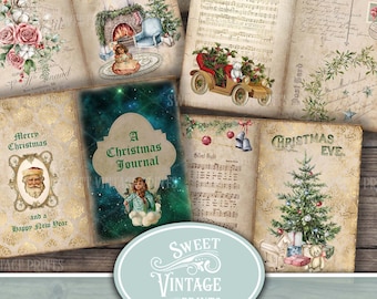 Weihnachten Junk Journal Seiten, Weihnachten Printables Digitals, Vintage Weihnachten Journal zum Herunterladen, druckbare Weihnachten Junk Journal Kit