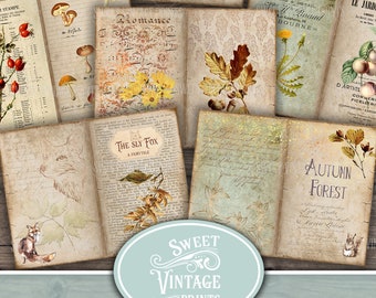 Autumn Junk Journal Pages, Fall Junk Journal Printables, Autumn Forest Printables, Fall Junk Journal Download, Autumn Fall Digital Papers