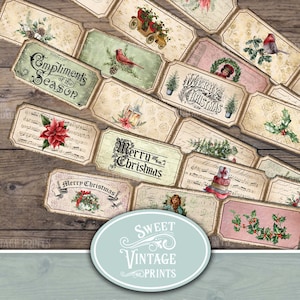 Nostalgische Weihnachten Ephemera, Weihnachten Junk Journal Tickets, Vintage Weihnachten Digitaler Download, Urlaub Printables