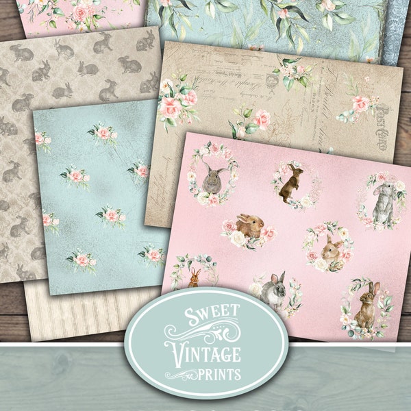 Rabbit and Roses - Etsy