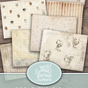 Dog Lover’s Journal Digital Paper Pack, Dog Junk Journal, Dog Digital Paper, Dog Junk Journal Paper, Dog Junk Journal, Printable Pet Journal