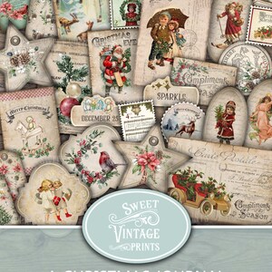 Nostalgic Christmas Junk Journal Ephemera Pack, A Christmas Journal Printable Kit, Holiday Scrapbook Digital Download