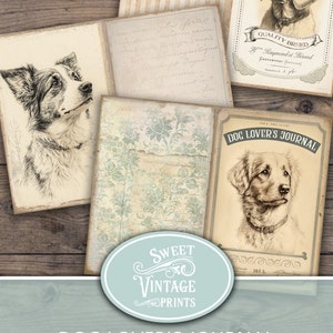 Journal des amoureux des chiens, pages du journal Dog Junk, The Dog Lovers Journal, Doggy Journal, imprimables pour chiens vintage, papiers du journal indésirable des races de chiens