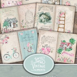 Summer House Journal Pages, Garden Junk Journal, Summer Digital Paper, Vintage Garden Papers, Summer Garden Ephemera, summer printables