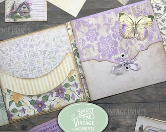 Printable Spring Junk Journal Folio | Spring Garden Cottagecore Ephemera Folio | DIY Crafting Kit digital download | Sweetvintageprints sgc