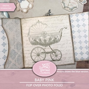 Baby Junk Journal Folio Kit | Vintage Baby Rosa Printables | Baby Mädchen Ephemera | Babyfotoalbum Digitaler Download | Süße Vintageprints bbp
