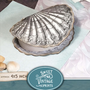 Caja de vieira imprimible / Caja de regalo DIY / Caja de conchas efímeras / Kit de caja de regalo imprimible / Caja de papel festoneado con descarga digital / Sweetvintageprints