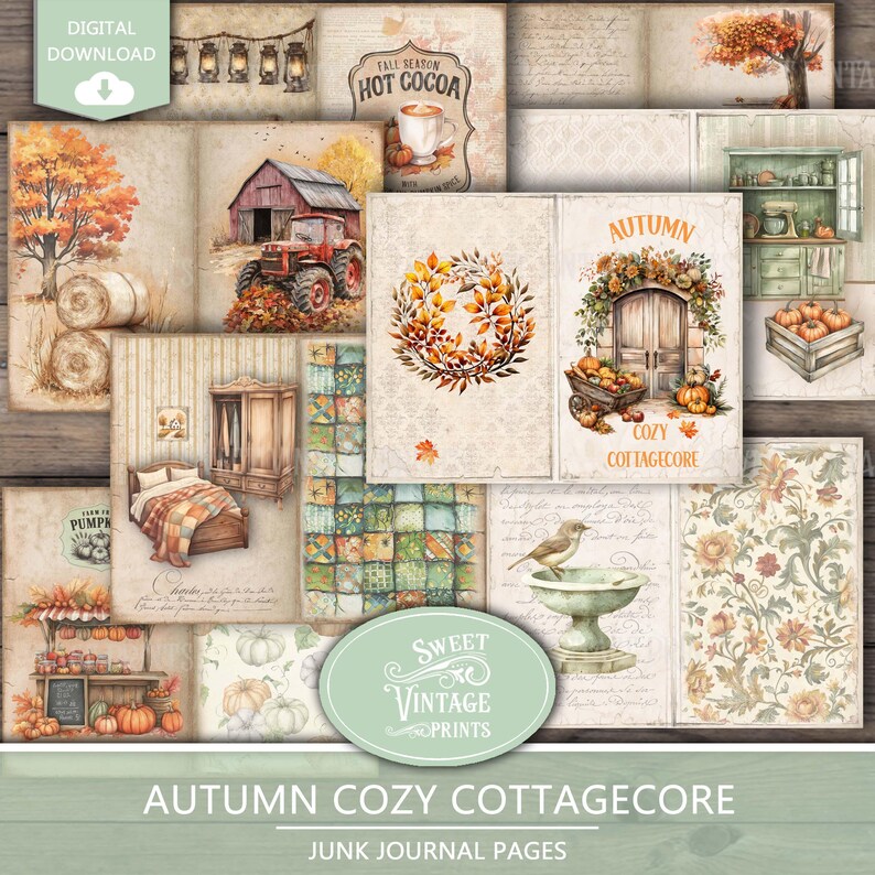Autumn Junk Journal Pages | Autumn Cottage Printables | Fall Junk ...