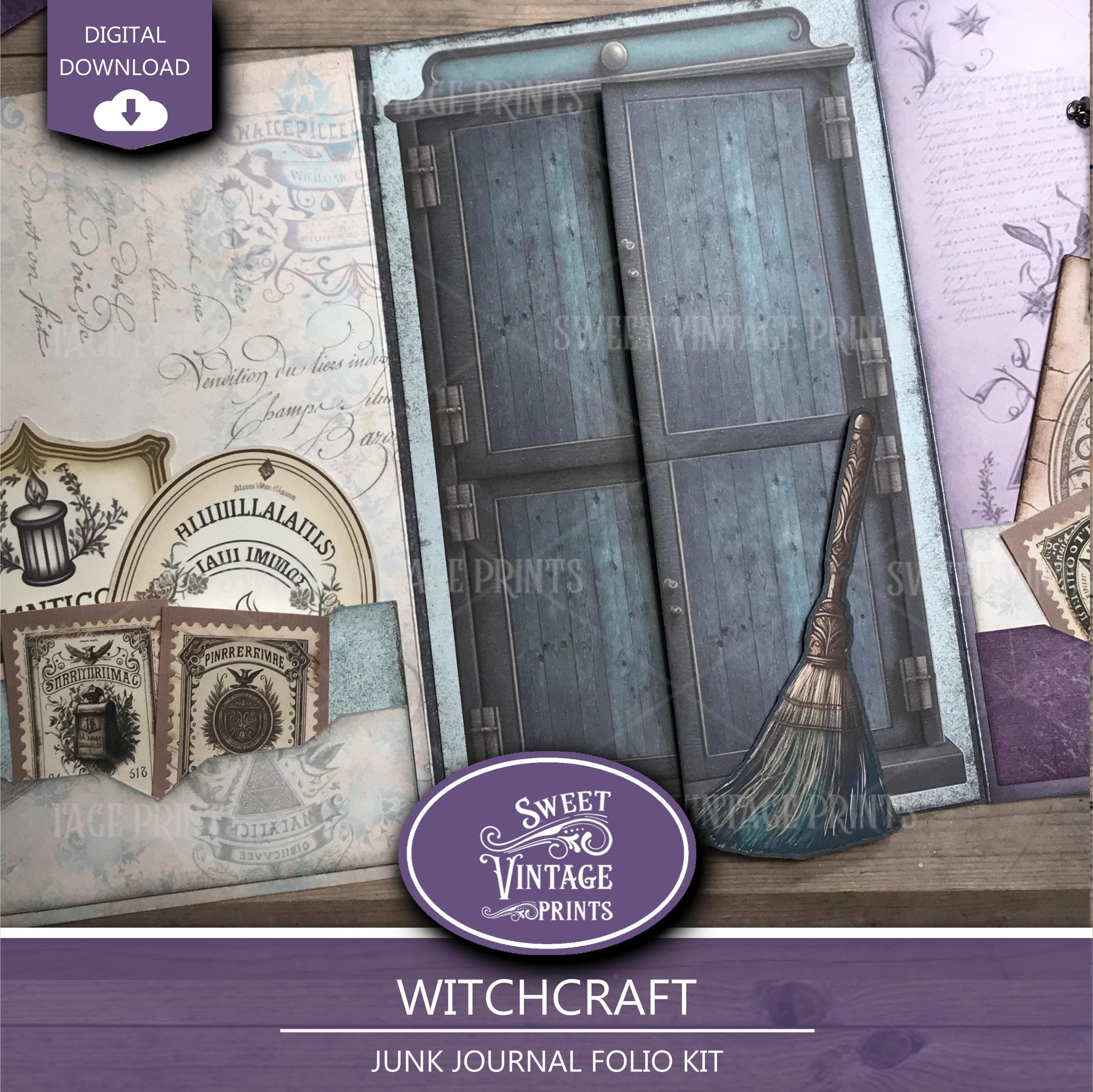 Witch Junk Journal Folio Kit | Halloween Printable Folio | Witchcraft ...