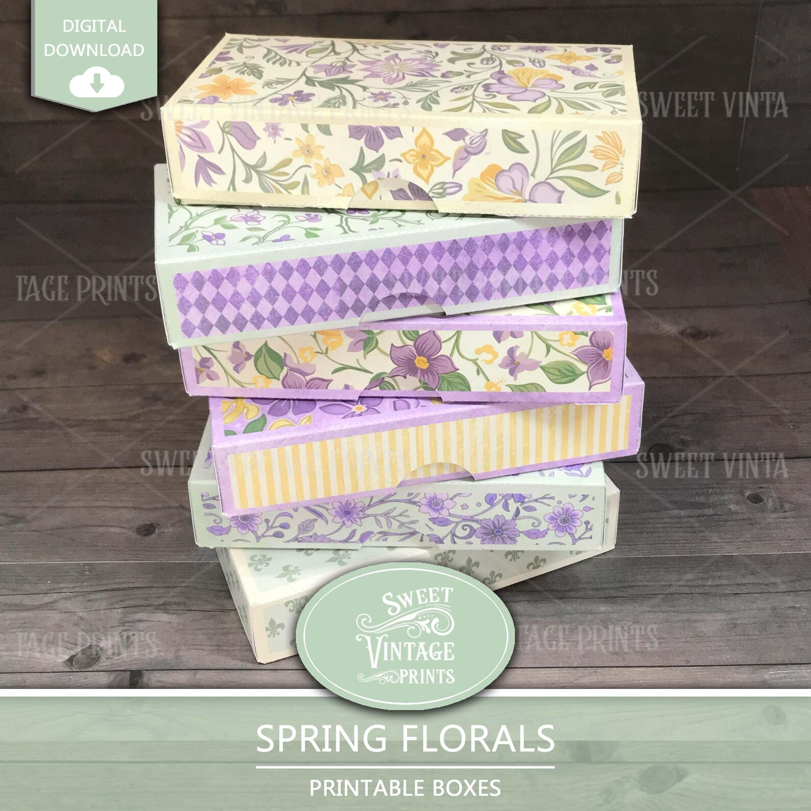 Printable Spring Floral Boxes | DIY Spring Crafting Kit | Small Gift ...