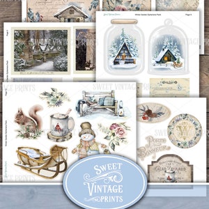Winter Garden Junk Journal BUNDLE, Christmas Printable Journal, Winter ...