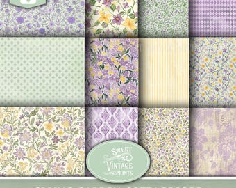 Spring Junk Journal Papers | Cottagecore Digital Paper Pack | Garden Printable Paper Digital Download | Sweetvintageprints | sgc