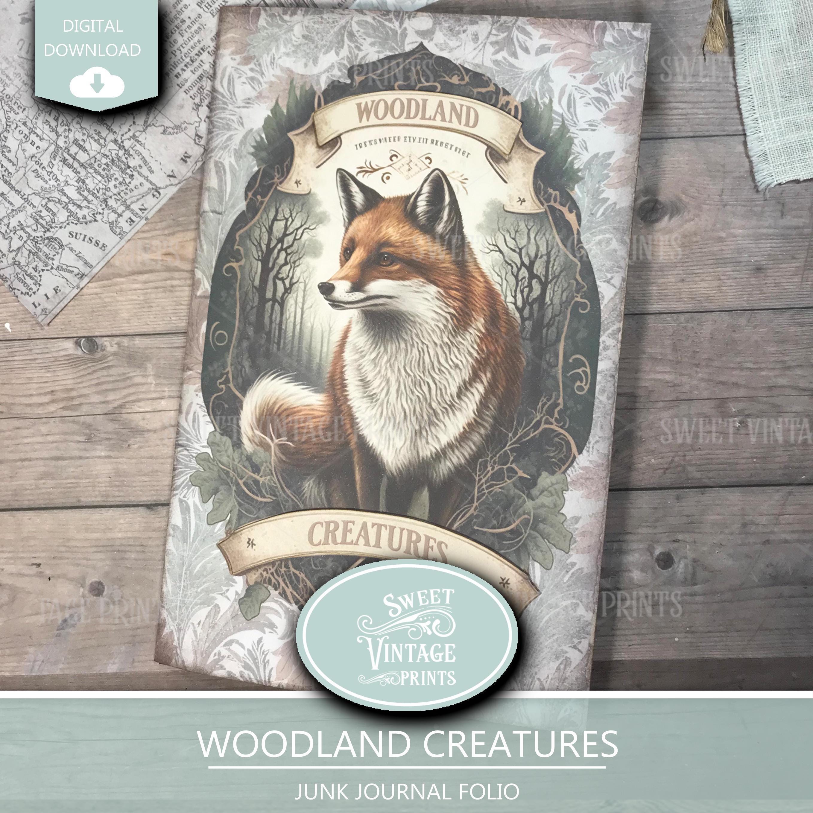 Junk Journal Folio Kit Woodland Creatures, Forest Animals Printable ...