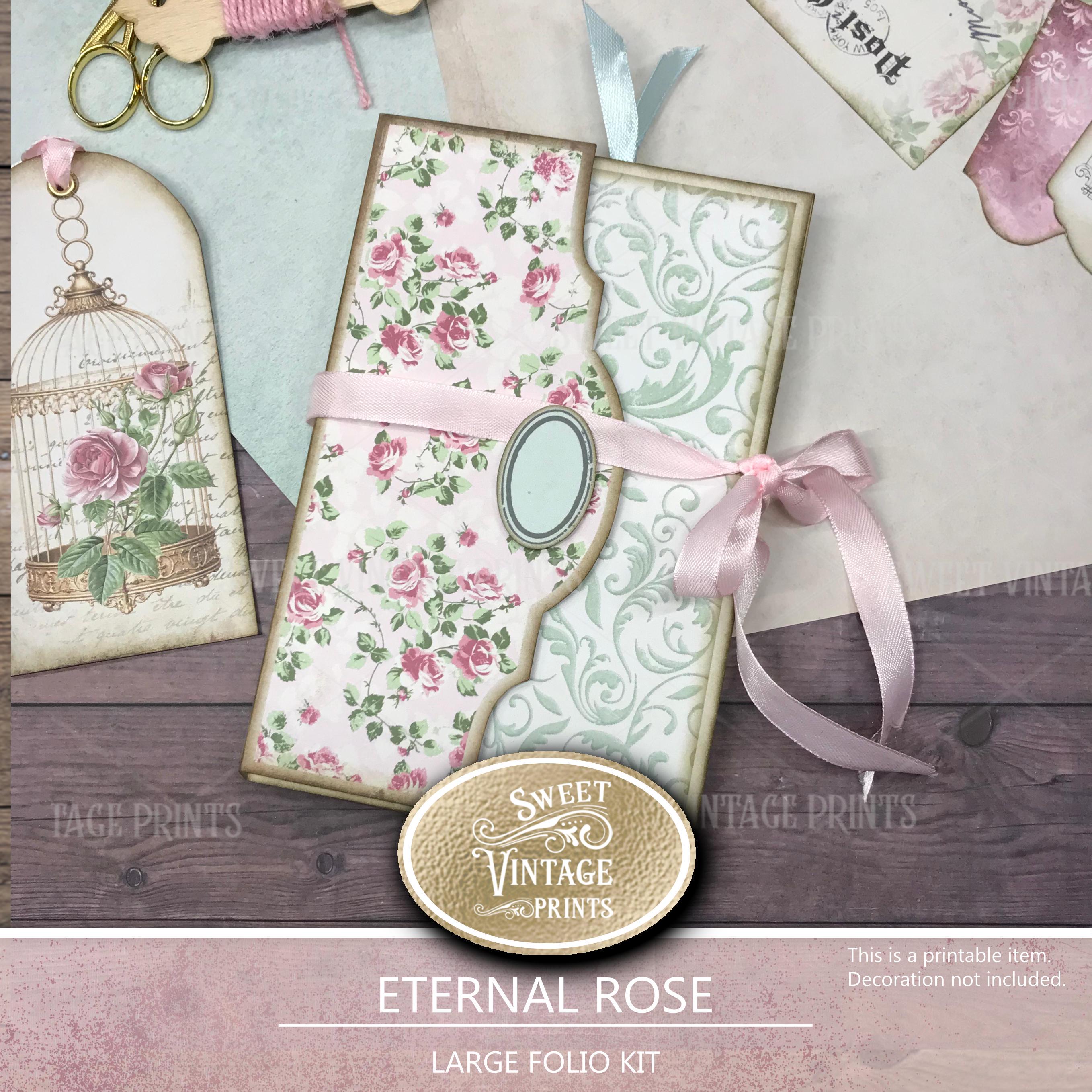 Shabby Rose Printable Folio Kit | Romantic Junk Journal Digital ...