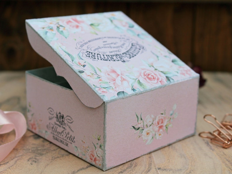 Vintage Rose Box Set of 2 Sizes Printable Shabby Roses | Etsy