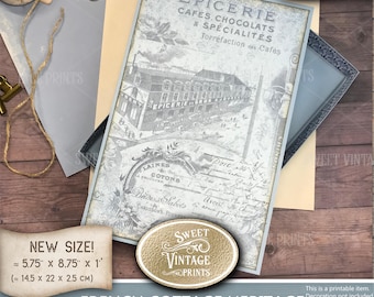 French Cottage Junk Journal Box | SHORT Large Printable Box | DIY Box Book | Gift Case Digital Download | Sweetvintageprints lbx fch