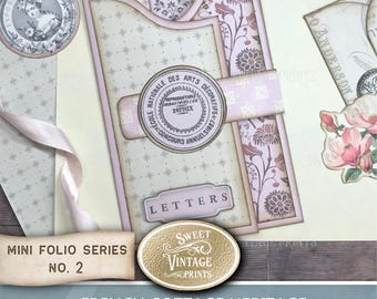 French Cottage Junk Journal Folio Kit | Mini Folio Series No. 2 | Vintage Printable Folder | Digital Download | Sweetvintageprints fch