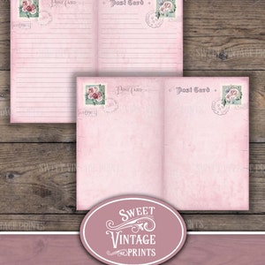 Winter Rose, Junk Journal Pages, Christmas Roses, Pink Christmas, Vintage, Winter Journal, Ephemera, Journal Papers, Download, printable image 6