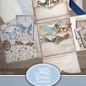 Butterfly Junk Journal Folio Kit | Vintage Printable Folder ...
