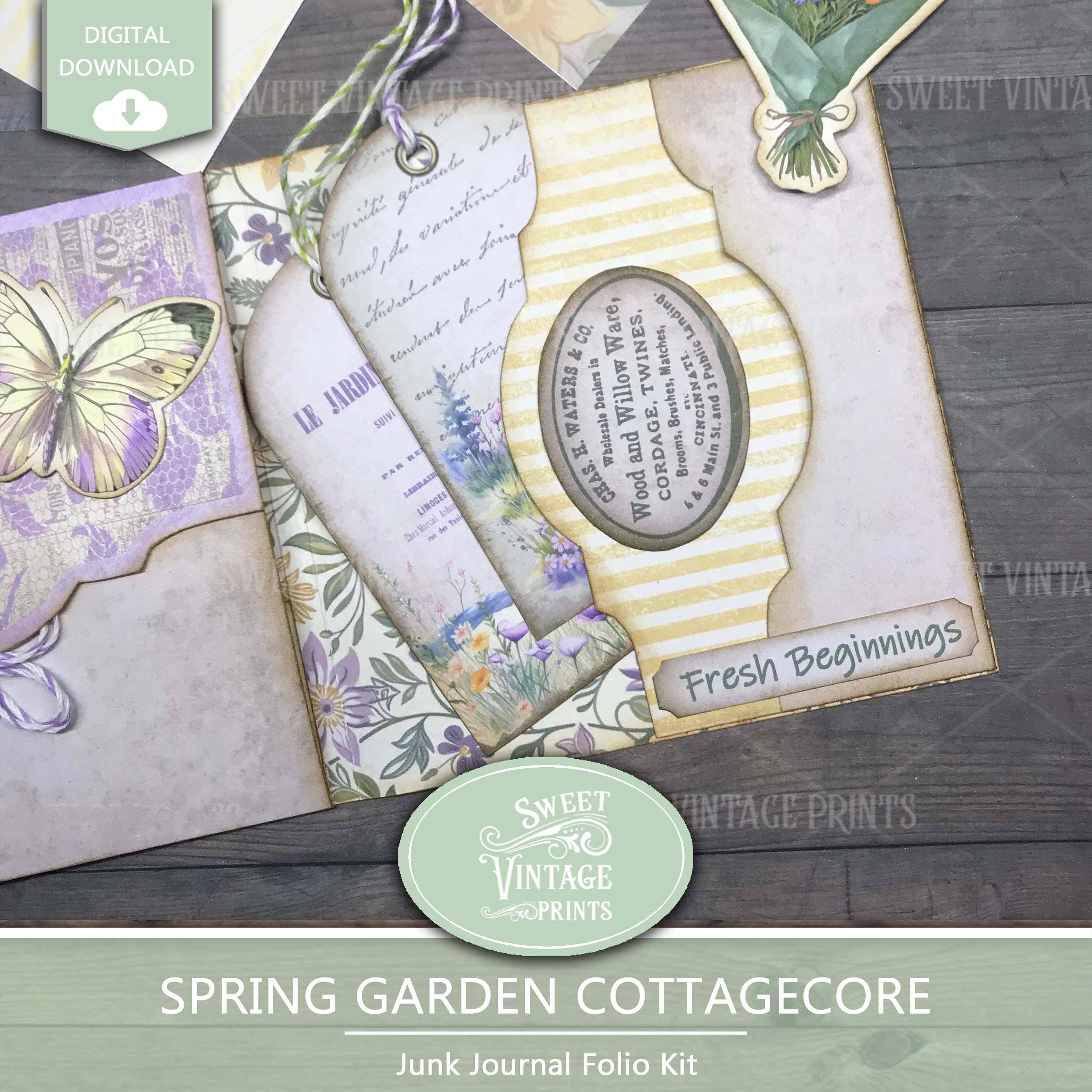 Printable Spring Junk Journal Folio | Spring Garden Cottagecore ...